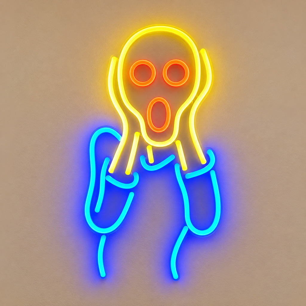 The Scream Figure LED Neon Sign solid background