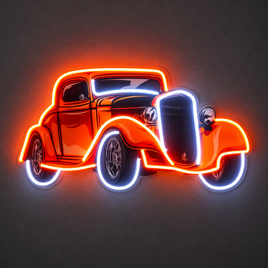 Vintage Orange Car LED Neon Sign main product image