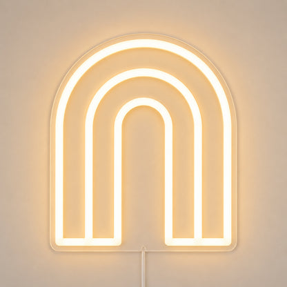 Warm White Triple Arch LED Neon Sign solid background