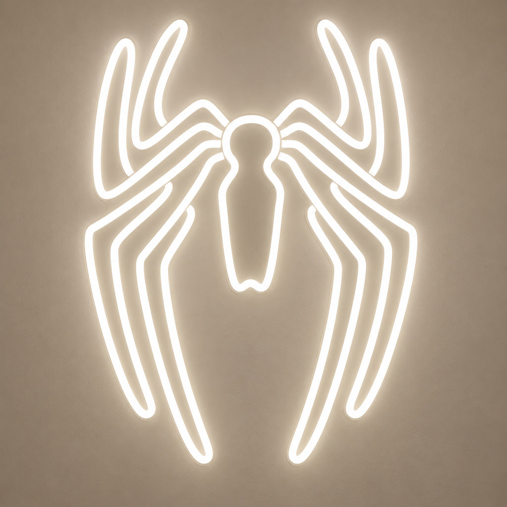 White Spider LED Neon Sign solid background