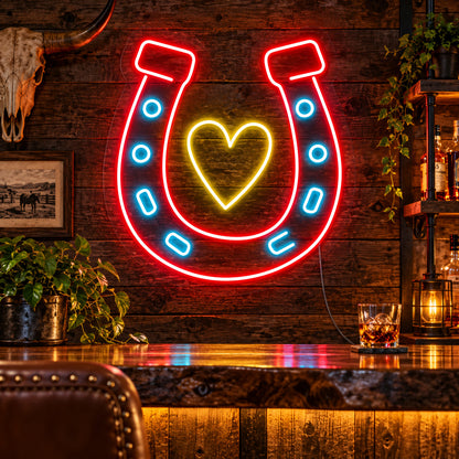 Horseshoe Heart LED Neon Sign image 01