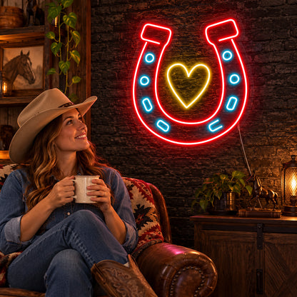 Horseshoe Heart LED Neon Sign image 02