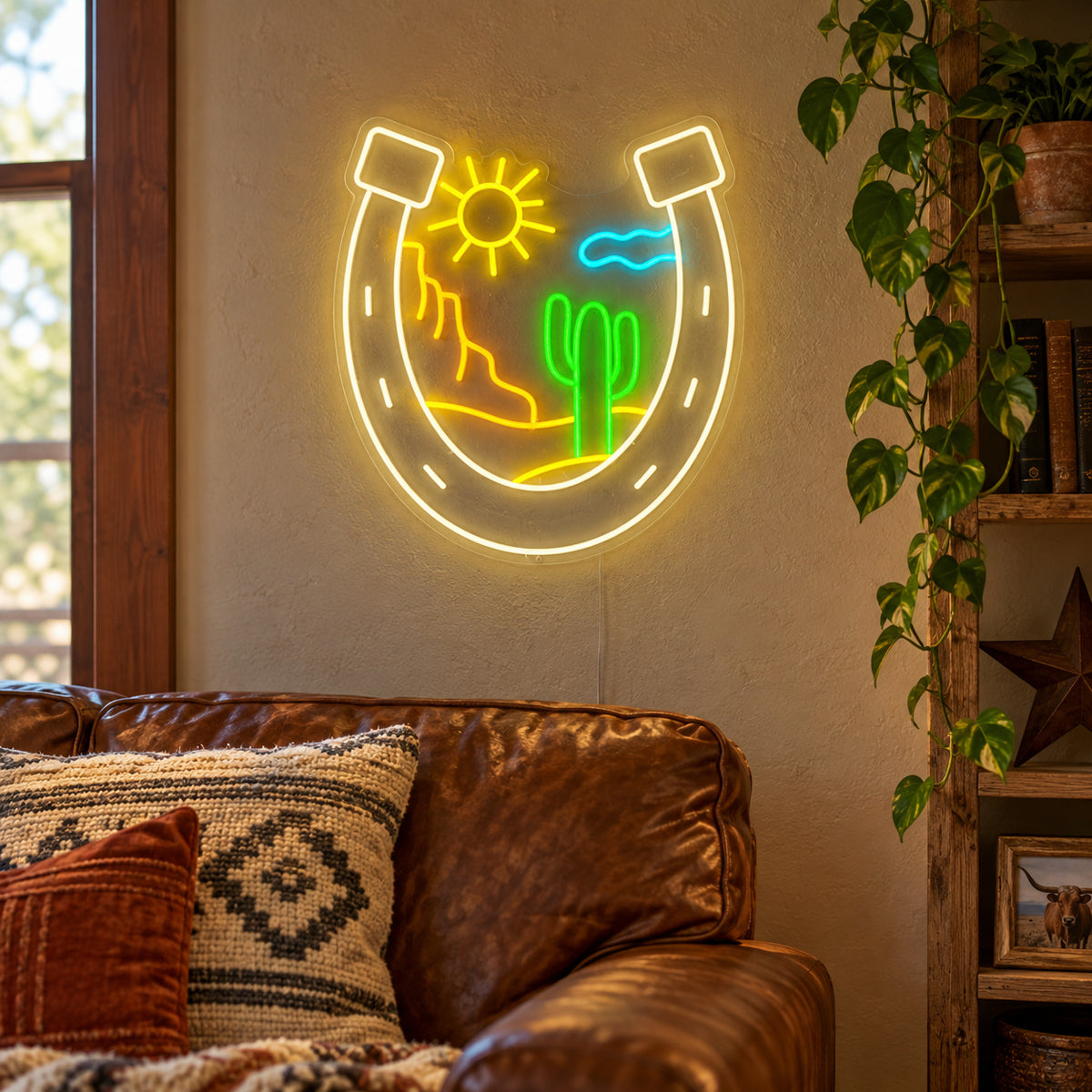Horseshoe Mountains Cactus LED Neon Sign image 03