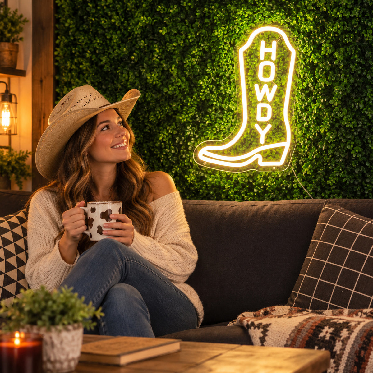 Howdy Cowboy Boot LED Neon Sign image 02