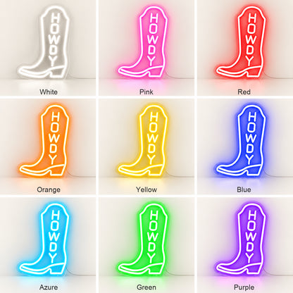 Howdy Cowboy Boot LED Neon Sign image 04