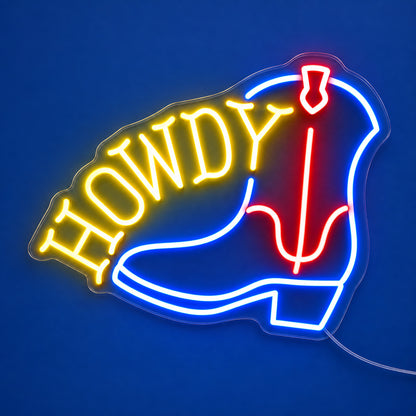 Howdy Cowboy Boots LED Neon Sign image 06