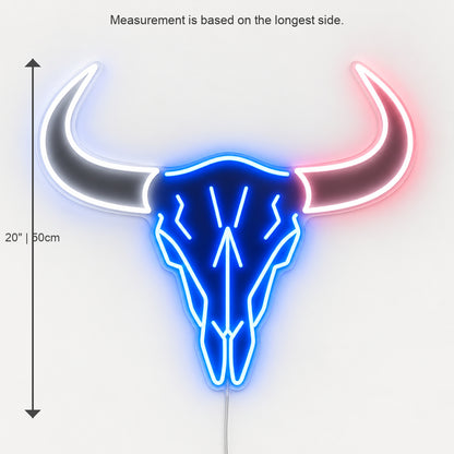 Large Longhorn Bull Skull LED Neon Sign image 05