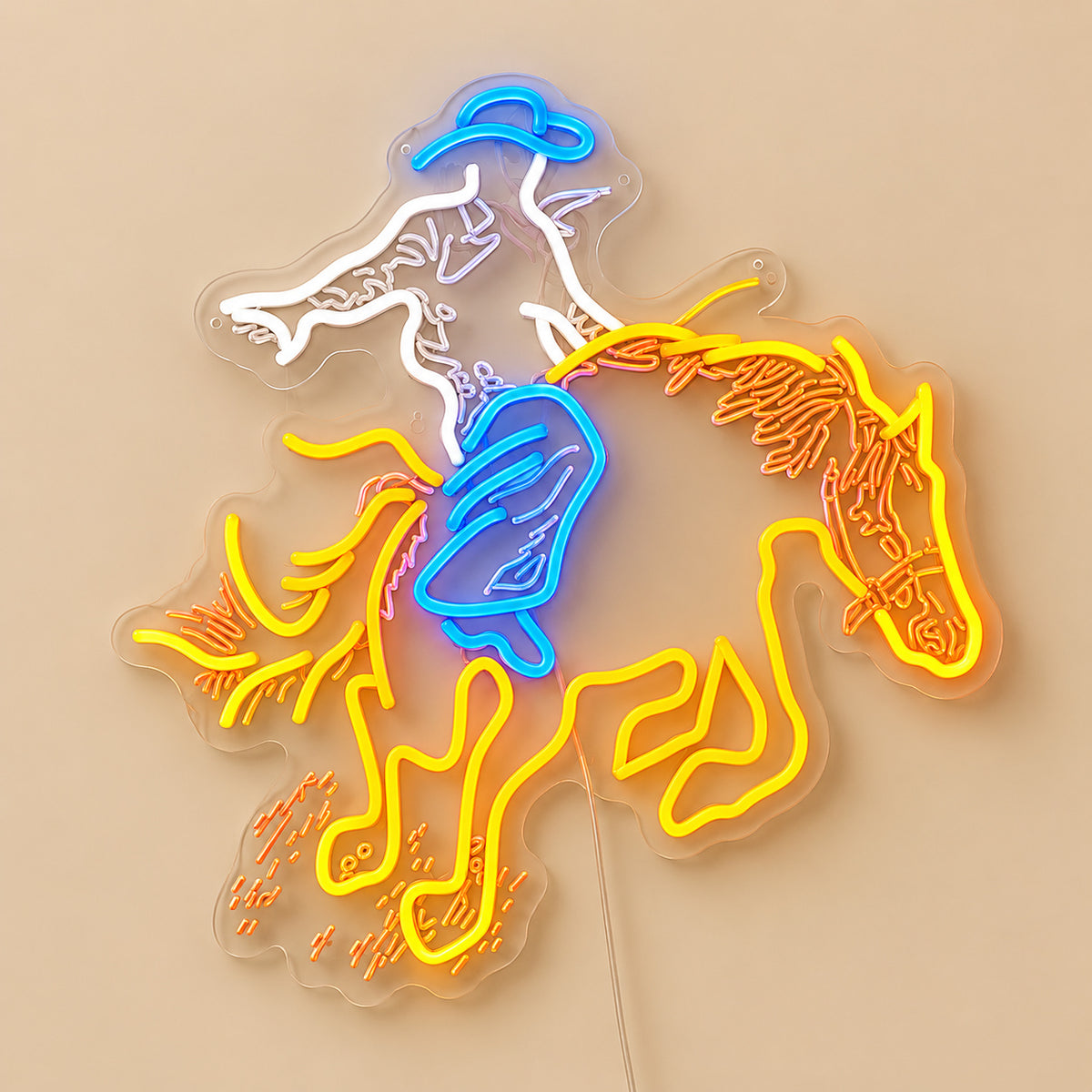 Leaning Cowboy Bucking Horse LED Neon Sign image 06