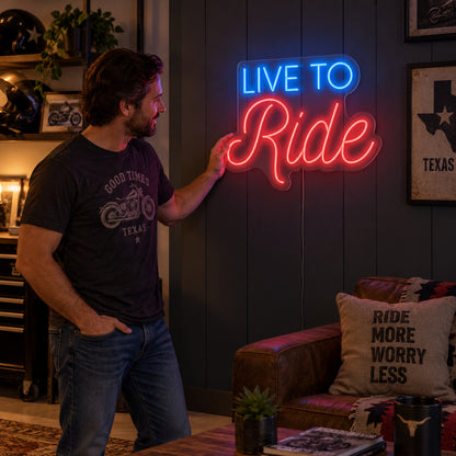Live To Ride Living Room LED Neon Sign image 02