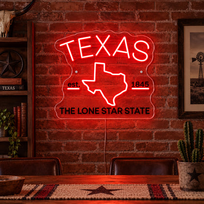 Lone Star State Texas Map LED Neon Sign image 01