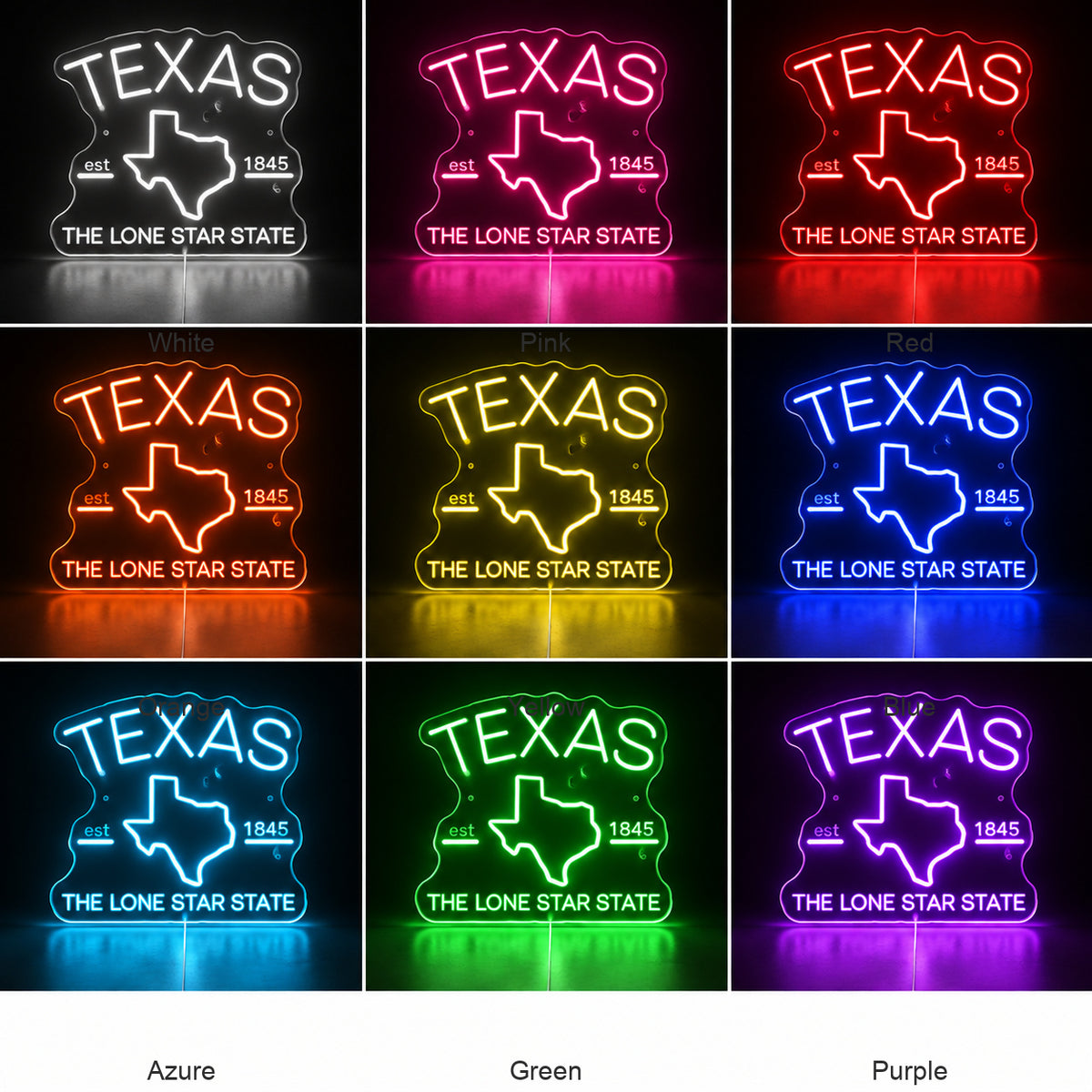 Lone Star State Texas Map LED Neon Sign image 04