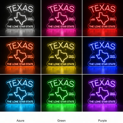 Lone Star State Texas Map LED Neon Sign image 04