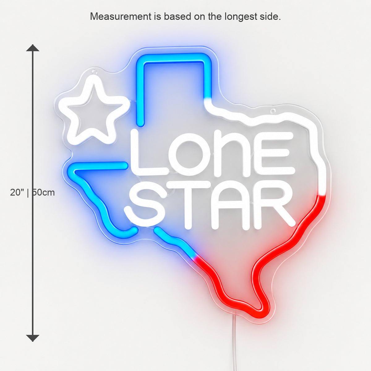 Lone Star Text Texas Outline Garage LED Neon Sign image 05