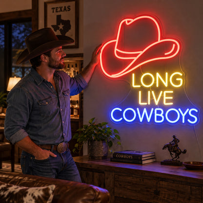 Long Live Cowboys Hat LED Neon Sign Garage Neon Sign image 02