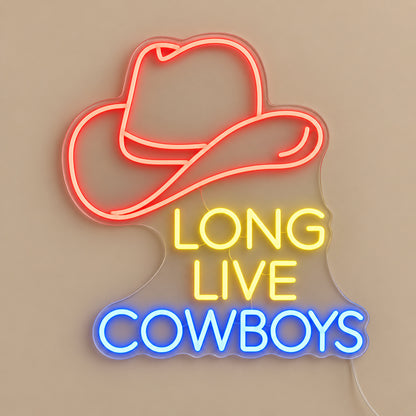 Long Live Cowboys Hat LED Neon Sign Garage Neon Sign image 06