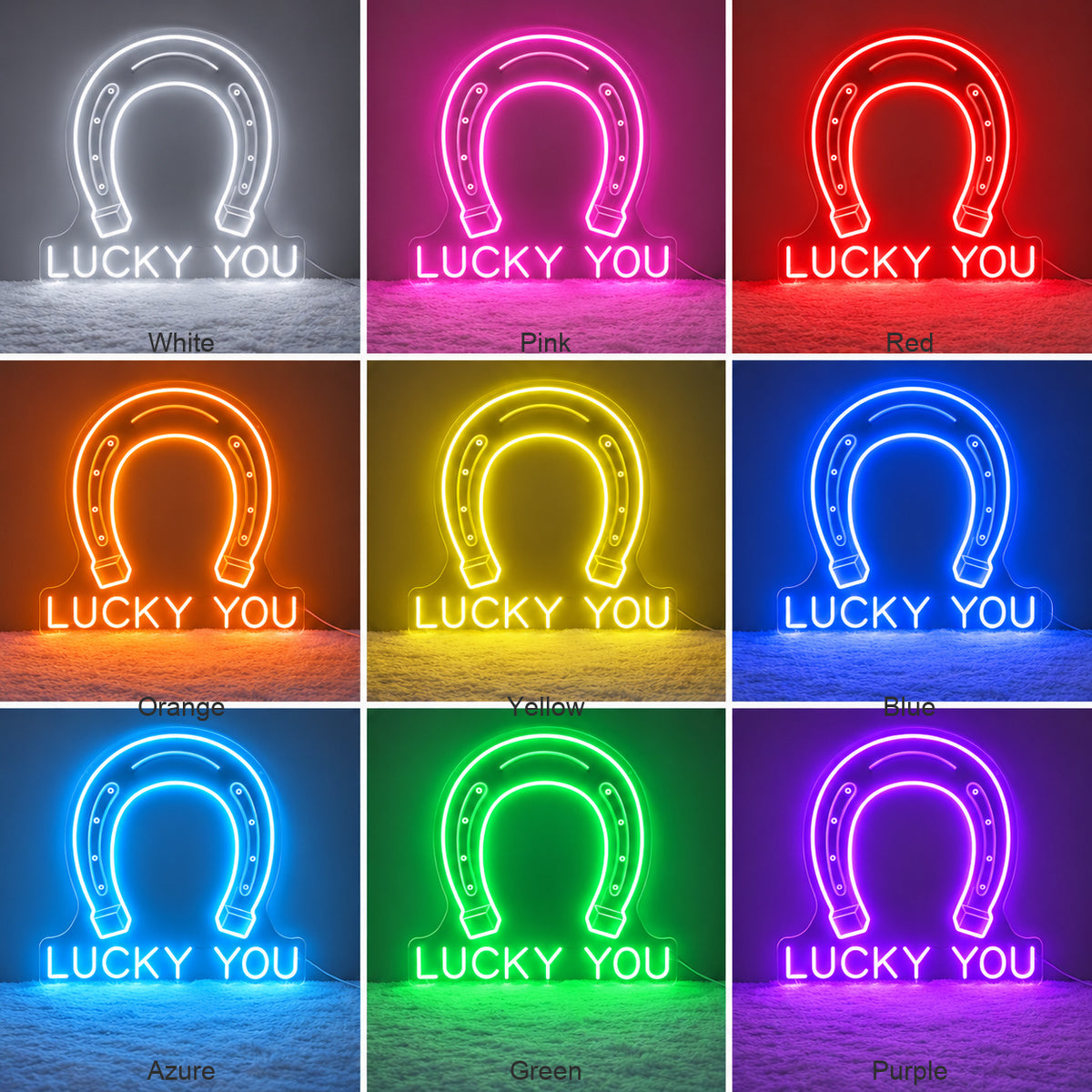 Lucky You Horseshoe LED Neon Sign image 04