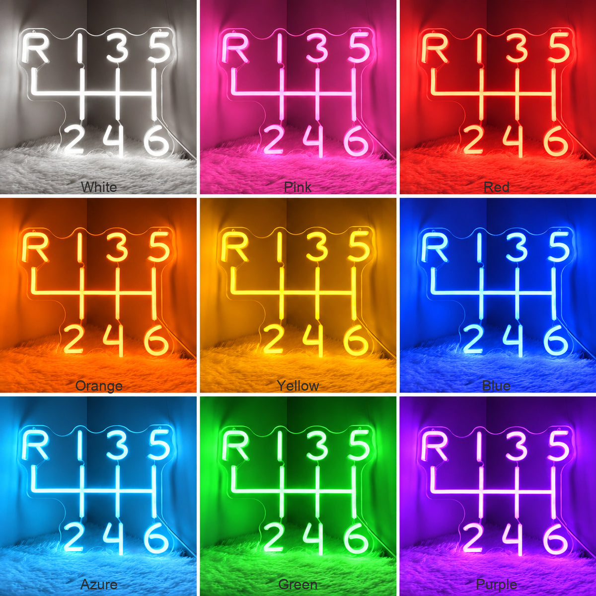Manual Gearbox Shift Pattern LED Neon Sign image 04