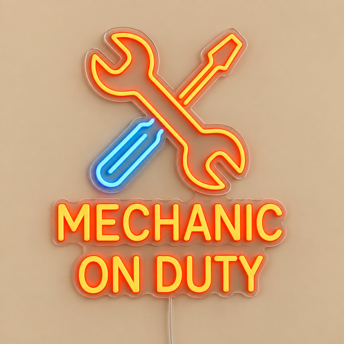 Mechanic On Duty Wrench Screwdriver LED Neon Sign image 06