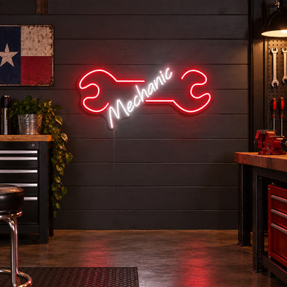 Mechanic Wrench LED Neon Sign image 01