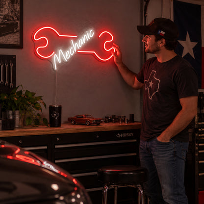 Mechanic Wrench LED Neon Sign image 02