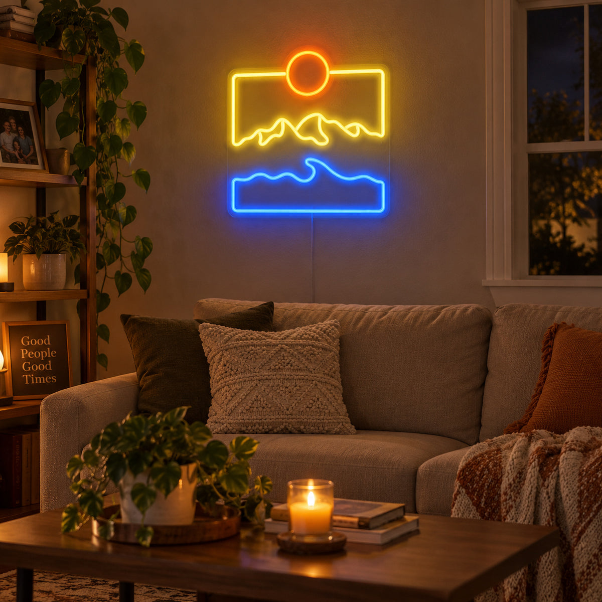 Mountain Ocean Landscape LED Neon Sign image 03