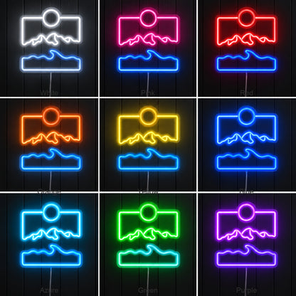 Mountain Ocean Landscape LED Neon Sign image 04