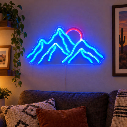 Mountain Range Rising Sun LED Neon Sign image 03