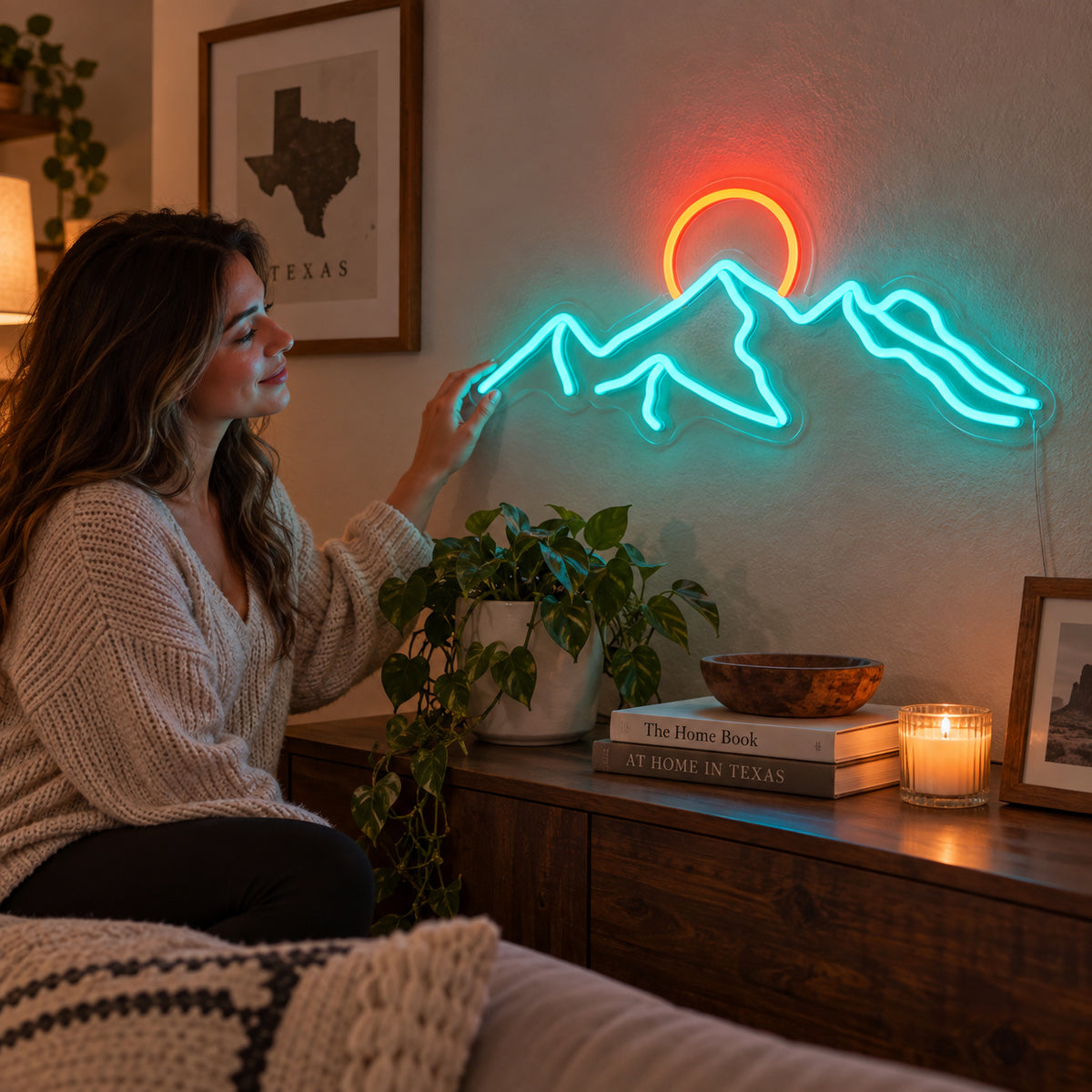 Mountain Sunrise Sunset LED Neon Sign image 02