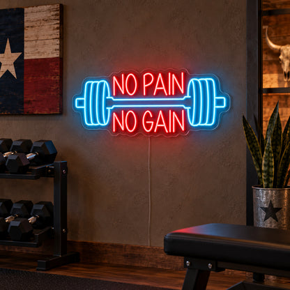 No Pain No Gain Barbell LED Neon Sign image 01