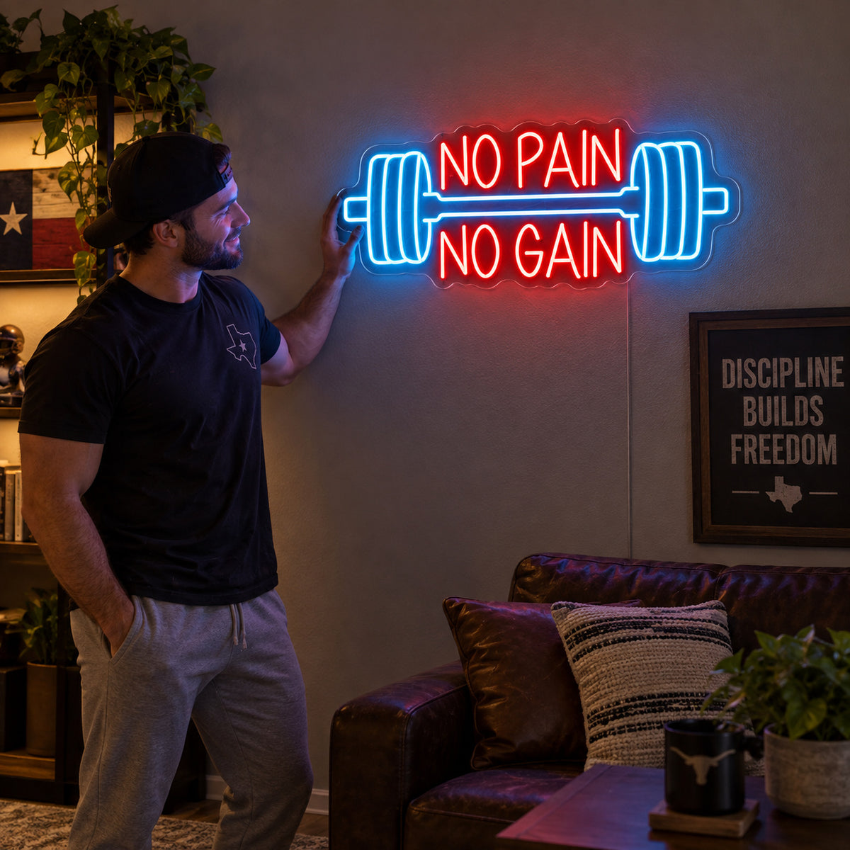 No Pain No Gain Barbell LED Neon Sign image 02