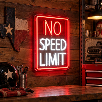 No Speed Limit Garage LED Neon Sign image 01