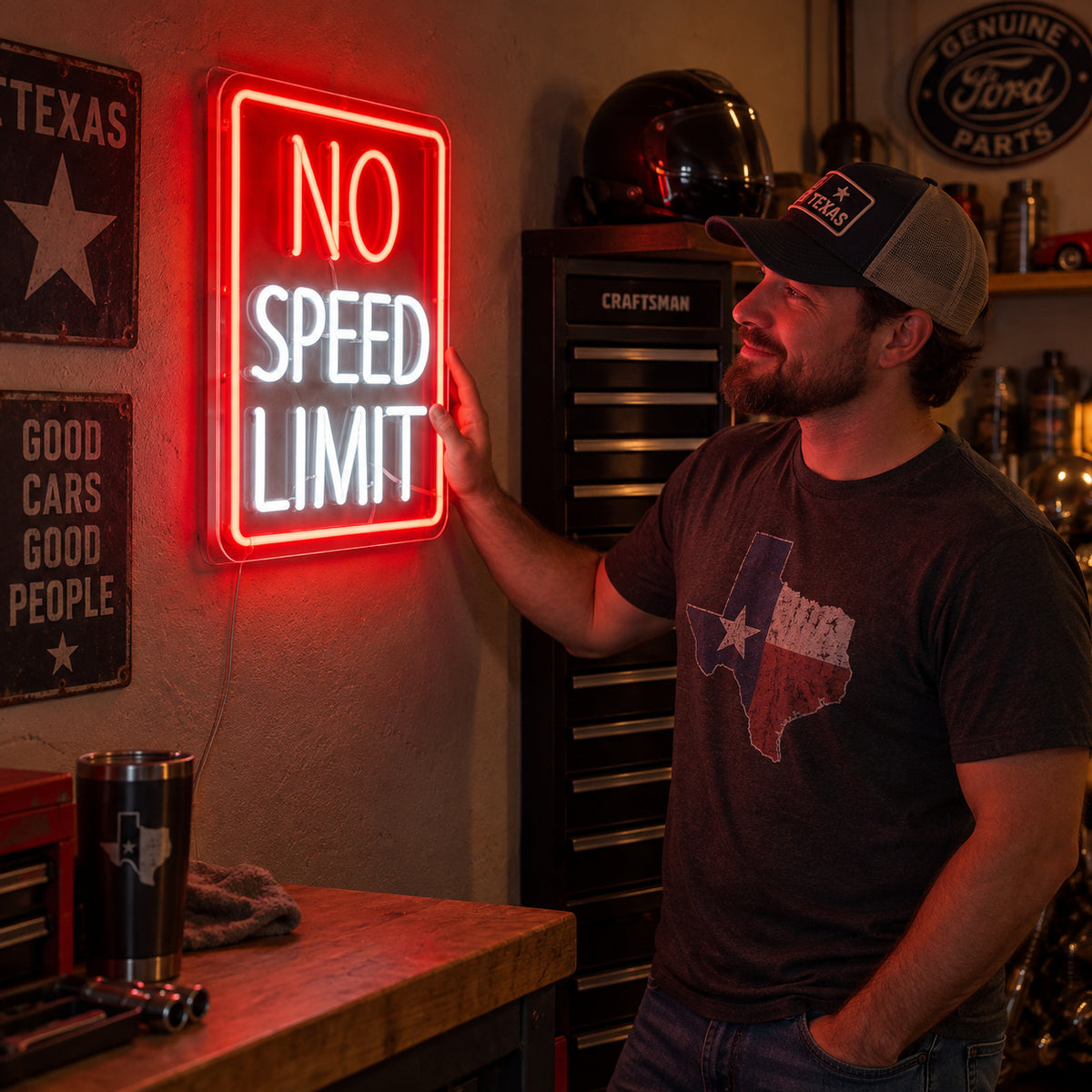 No Speed Limit Garage LED Neon Sign image 02