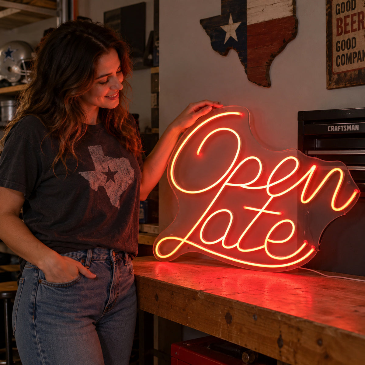 Open Late Script LED Neon Sign image 02