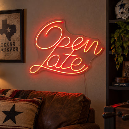 Open Late Script LED Neon Sign image 03