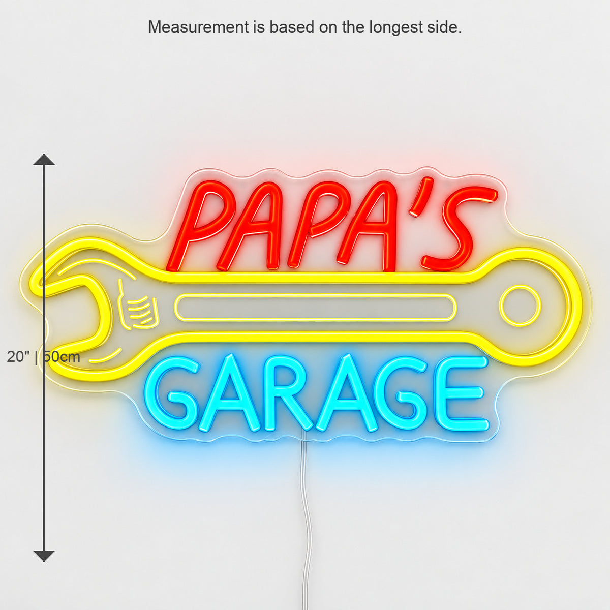 Papas Garage Wrench LED Neon Sign image 05