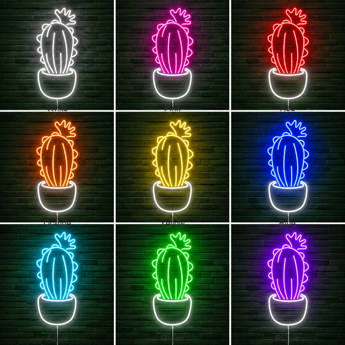 Potted Cactus Room LED Neon Sign image 04
