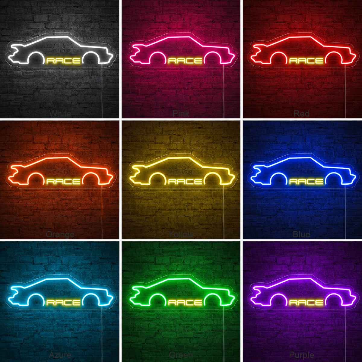 Race Sports Car LED Neon Sign Garage Neon Sign image 04