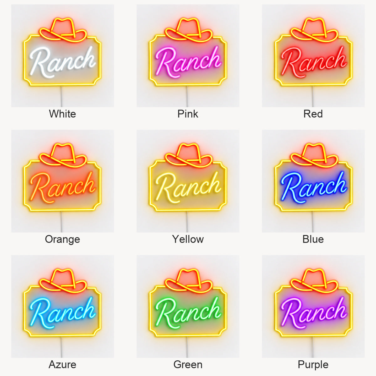 Ranch Cowboy Hat Frame Vintage LED Neon Sign Garage Neon Sign image 04