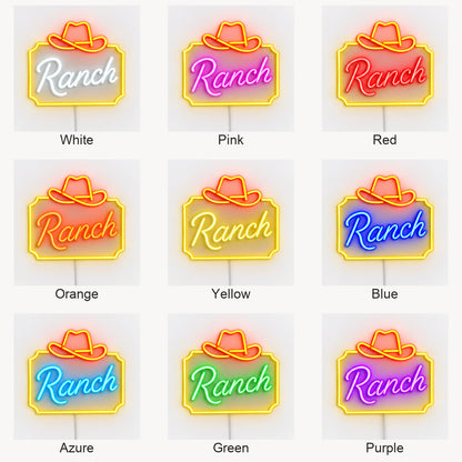 Ranch Cowboy Hat Frame Vintage LED Neon Sign Garage Neon Sign image 04