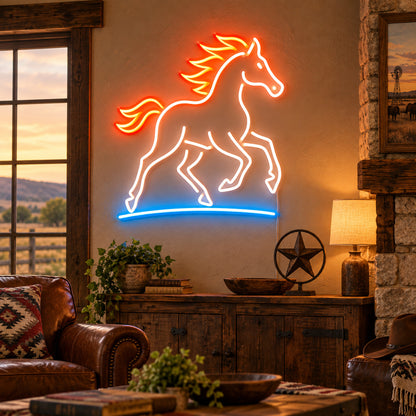 Ranch Horse Vintage LED Neon Sign Garage Neon Sign image 01
