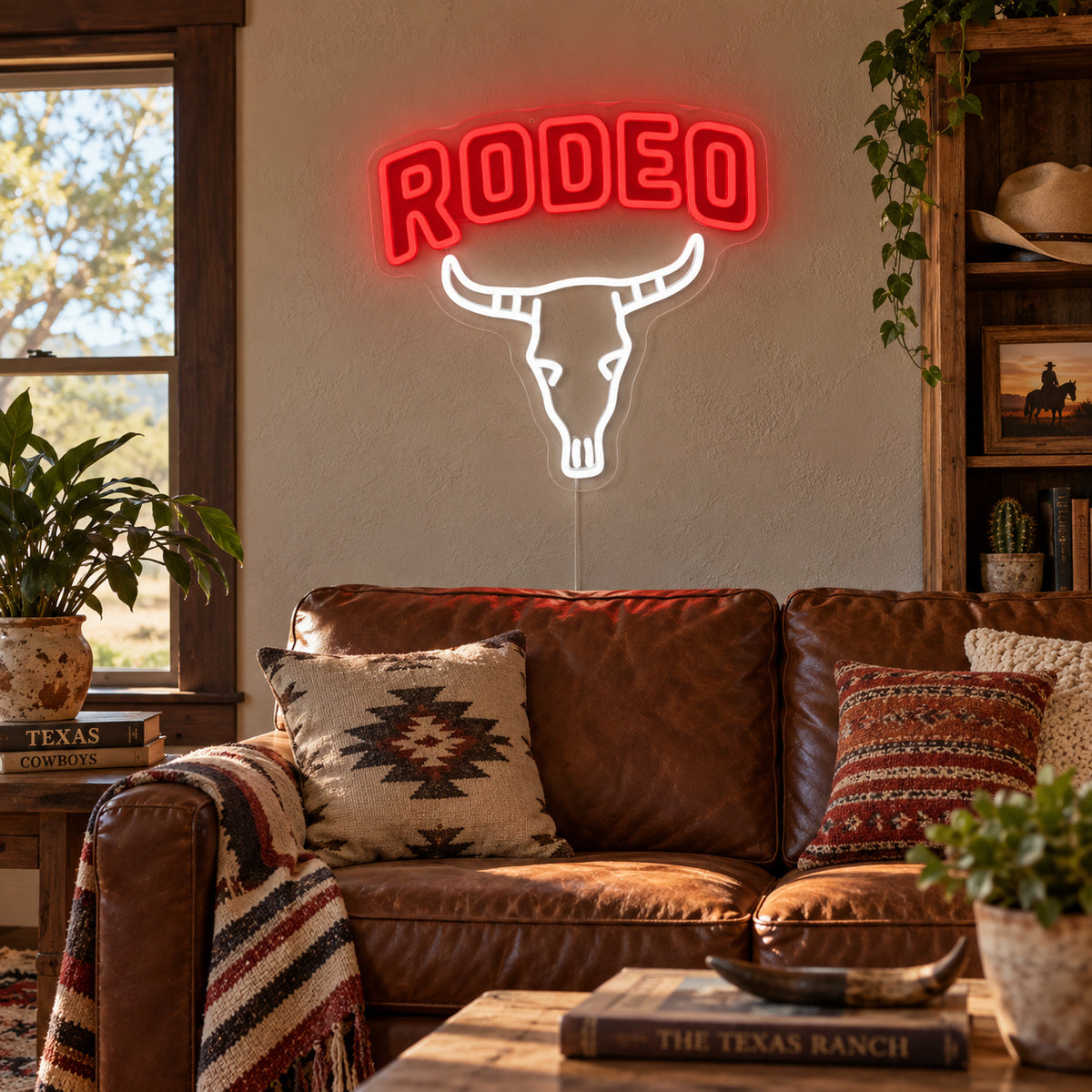 Rodeo Bull Skull Vintage LED Neon Sign Garage Neon Sign image 03