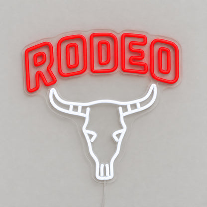 Rodeo Bull Skull Vintage LED Neon Sign Garage Neon Sign image 06