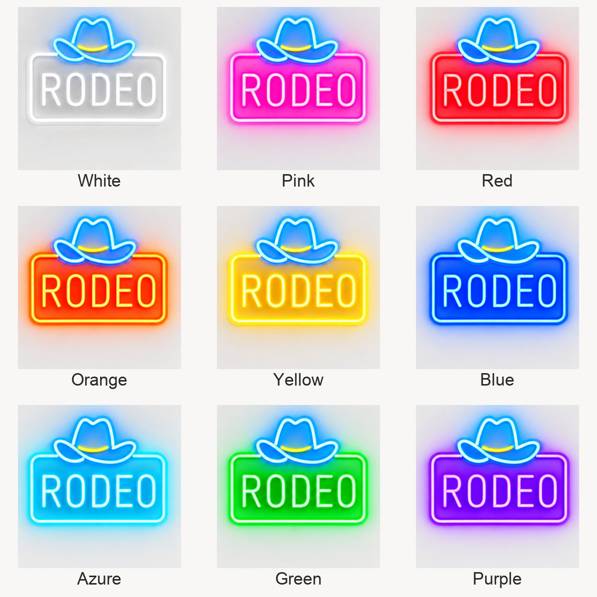 Rodeo Cowboy Hat Frame Vintage LED Neon Sign Garage Neon Sign image 04