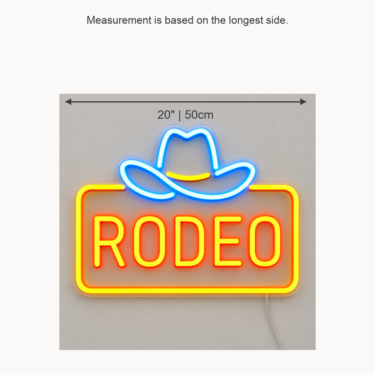 Rodeo Cowboy Hat Frame Vintage LED Neon Sign Garage Neon Sign image 05