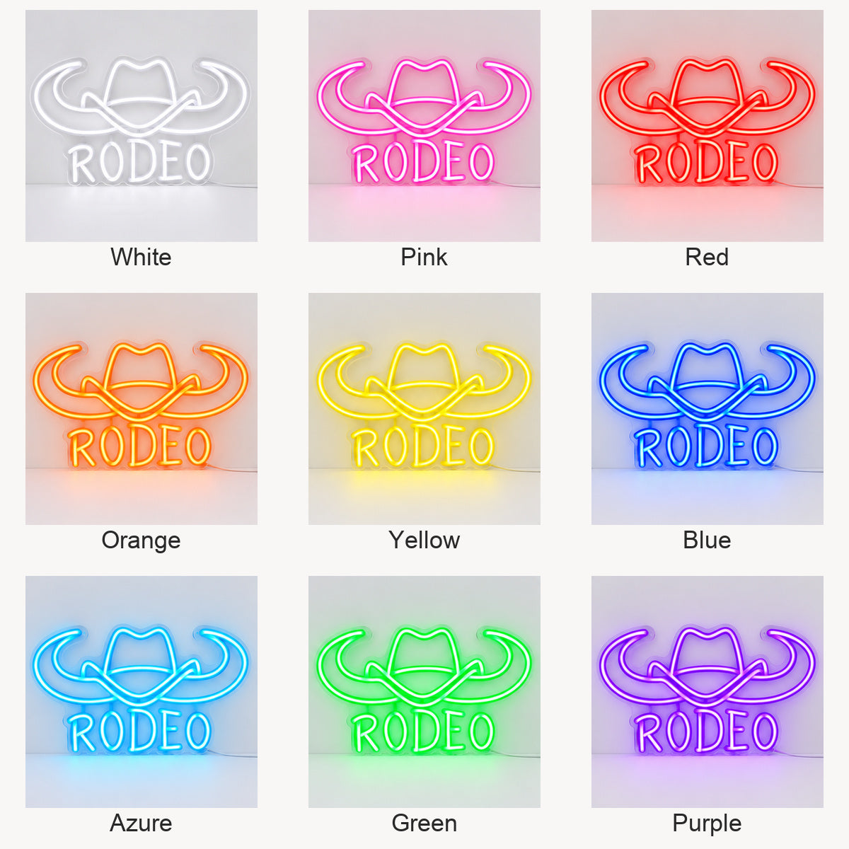 Rodeo Cowboy Hat Longhorn Vintage LED Neon Sign Garage Neon Sign image 04