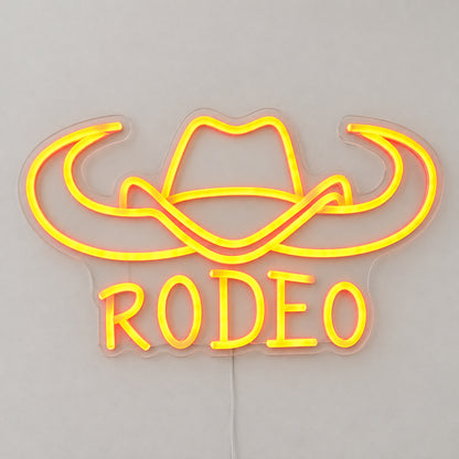 Rodeo Cowboy Hat Longhorn Vintage LED Neon Sign Garage Neon Sign image 06