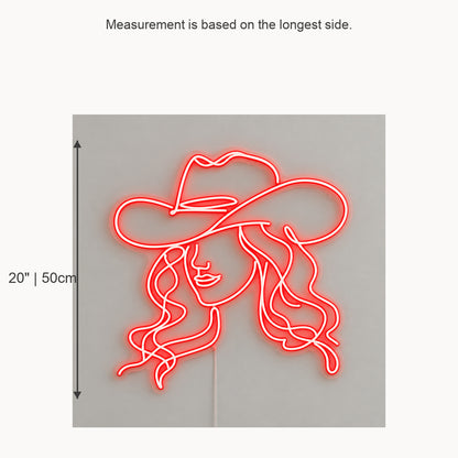 Rodeo Cowgirl Face Vintage LED Neon Sign image 05