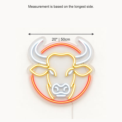 Round Frame Bull Head Vintage LED Neon Sign image 05