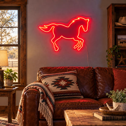 Running Horse Outline Vintage LED Neon Sign image 03