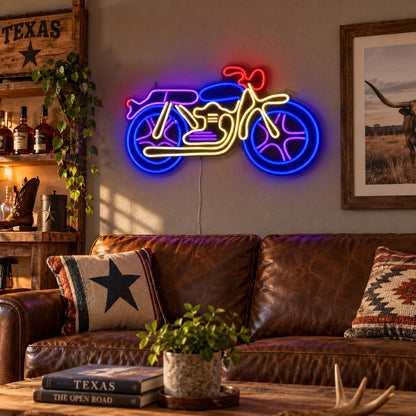 Saddlebag Cruiser Motorcycle Vintage LED Neon Sign Garage Neon Sign image 03